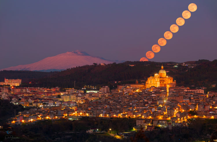 Moon Sequence Above Piazza Armerina