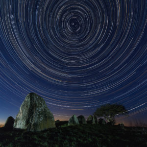 Star Trails Over Stone Grave