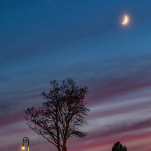 Moon and Venus in a Colorful Dusk
