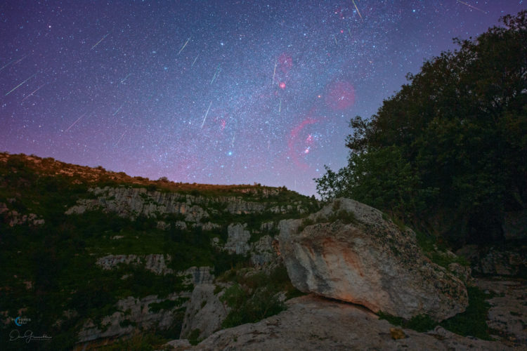 Geminids Above the Necropolis of Pantalica