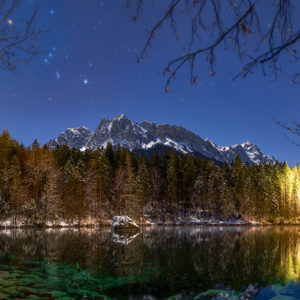 Moonlit Night at Alpine Lake