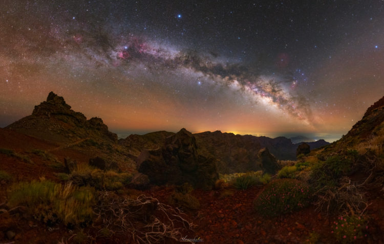 Milky Way Over the Canarian Landscape