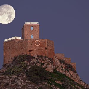 Moon Setting Over Serravalle Castle