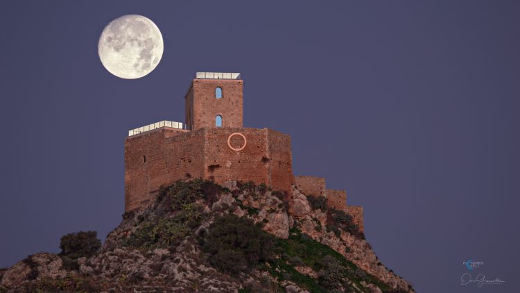 Moon Setting Over Serravalle Castle