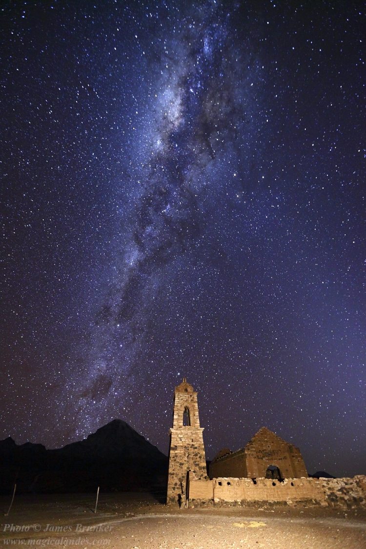 Church, Volcano, and Milky Way