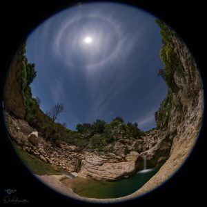 Moon Halo Above the Dragon's Gorges