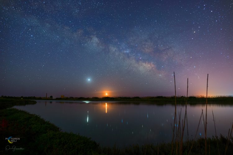 Venus, Mars, and Earthshine Moon