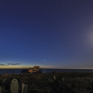 Four Planets and the Moon at Dawn