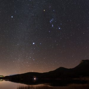 Orion Constellation Above Lake Doxa