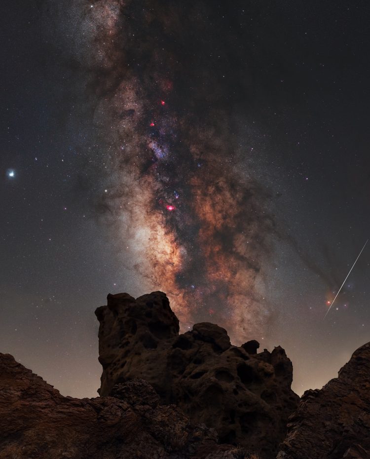 Milky Way and Perseid Meteor