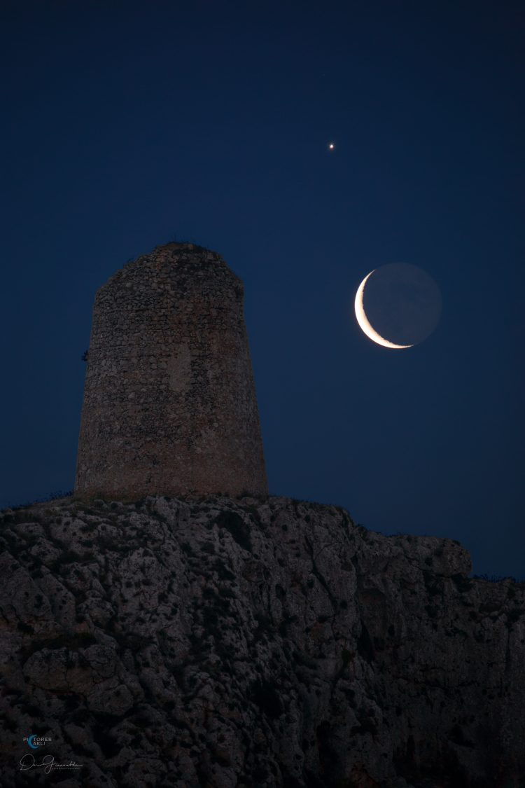 Moon And Venus Above Saint Emiliano Tower