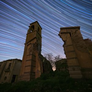 Star Trail Over the Church of Borgo Giuliano