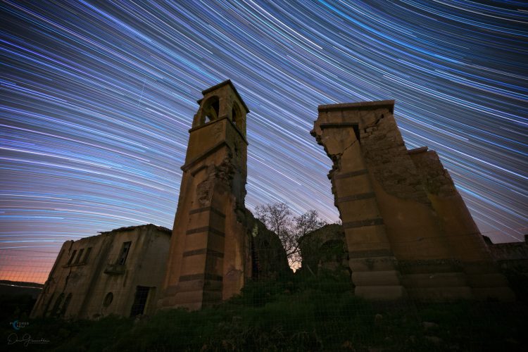 Star Trail Over the Church of Borgo Giuliano