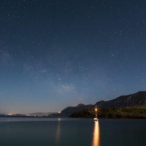 Milky Way in a Gibbous Moon Night