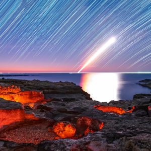 Star Trail Above the Roman Sumps