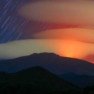 Star Trail and Lenticular Cloud