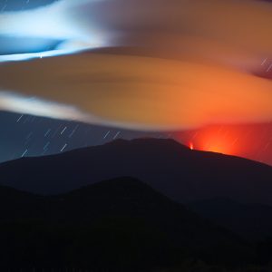 Star Trail and Lenticular Cloud