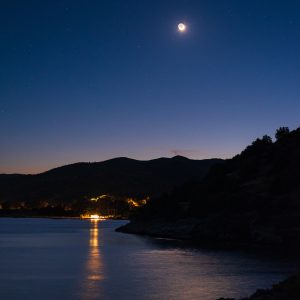 Waxing Crescent Moon During Dusk