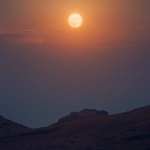 Super Moon on a Sicilian Countryside