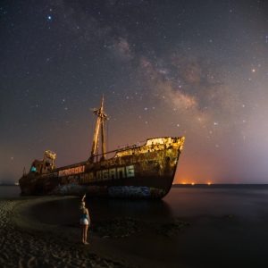 Milky Way Above the Shipwreck Dimitrios