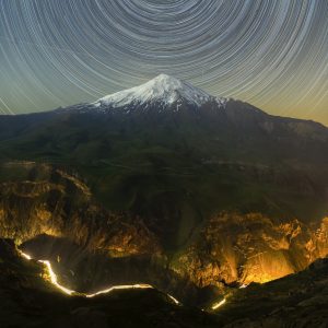 Stars Trail Over Mount Damavand