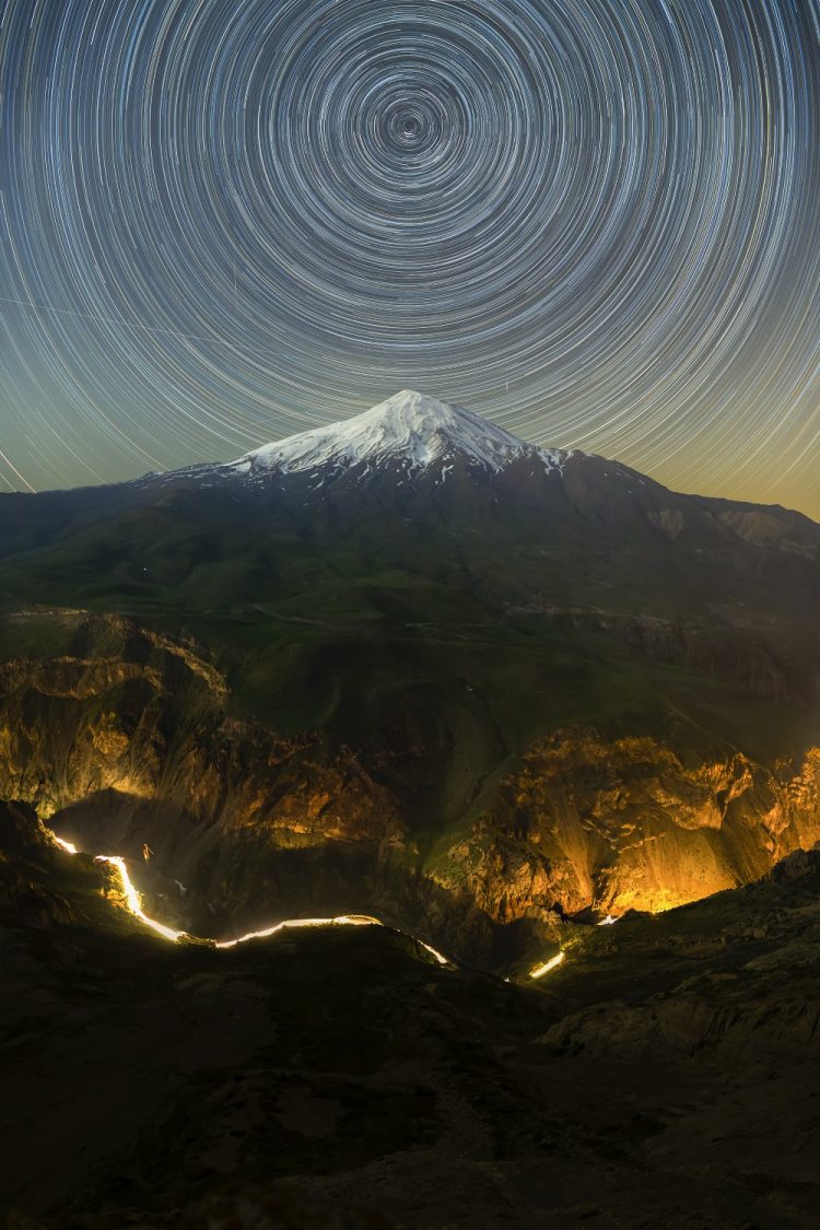 Stars Trail Over Mount Damavand