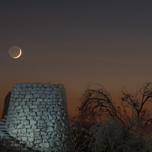 Moon and Mercury Over a Muragghiu