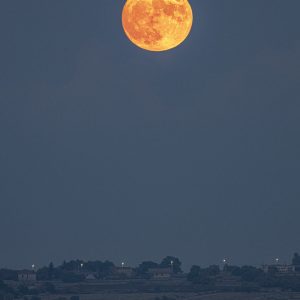 The Moon Rises Over the Hyblean Hills