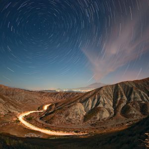 Star Trail at Cannizzola Badlands