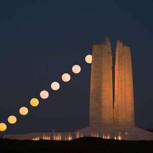 Moon Rising on Canadian Monument