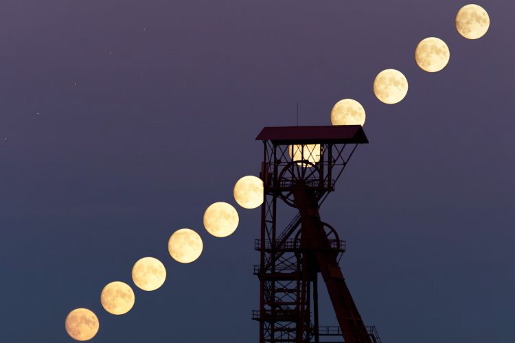 Moon Rising in North of France