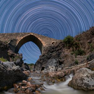 Moonlight Star Trail Above Arab Bridge