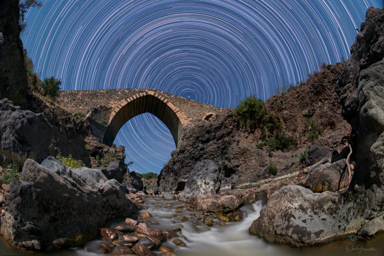 Moonlight Star Trail Above Arab Bridge