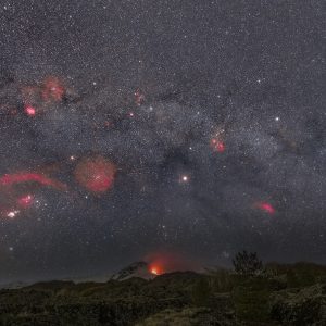 Winter Milky Way Above Mount Etna