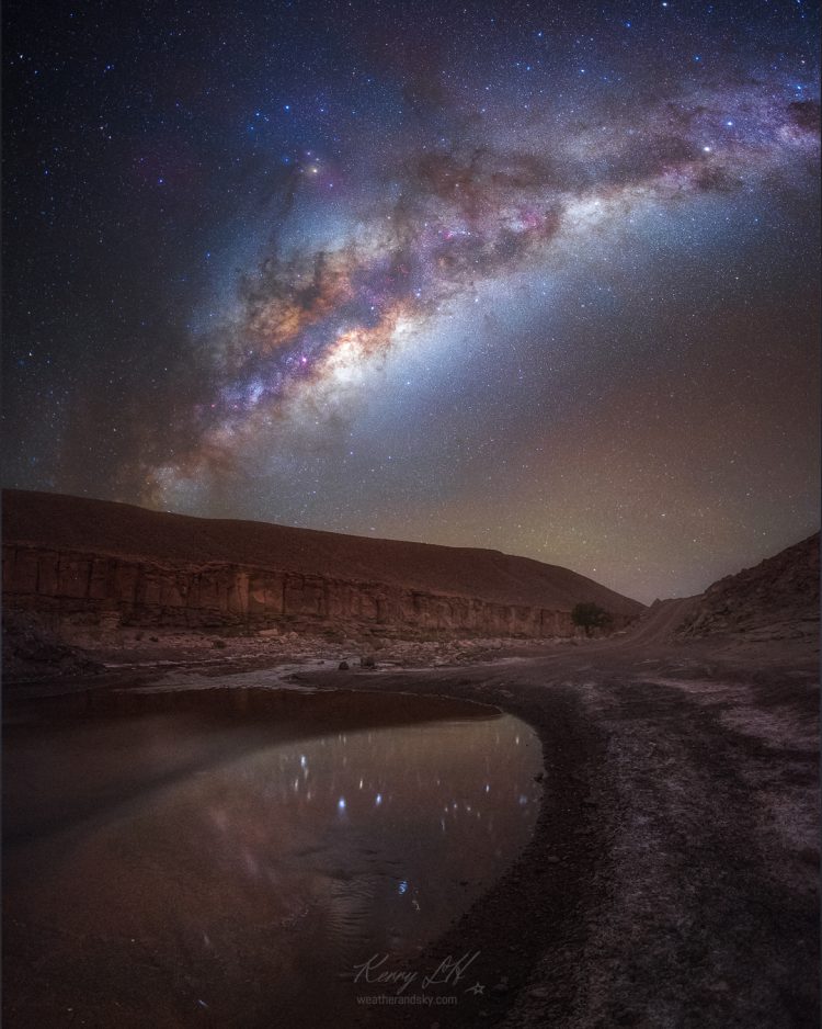 Milky Way Over the Desert River Valley