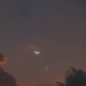 Moon, Venus, and Jupiter from Thoddoo Island