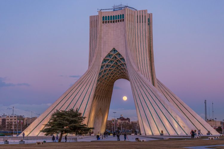 Snow Full Moon Rises in Tehran