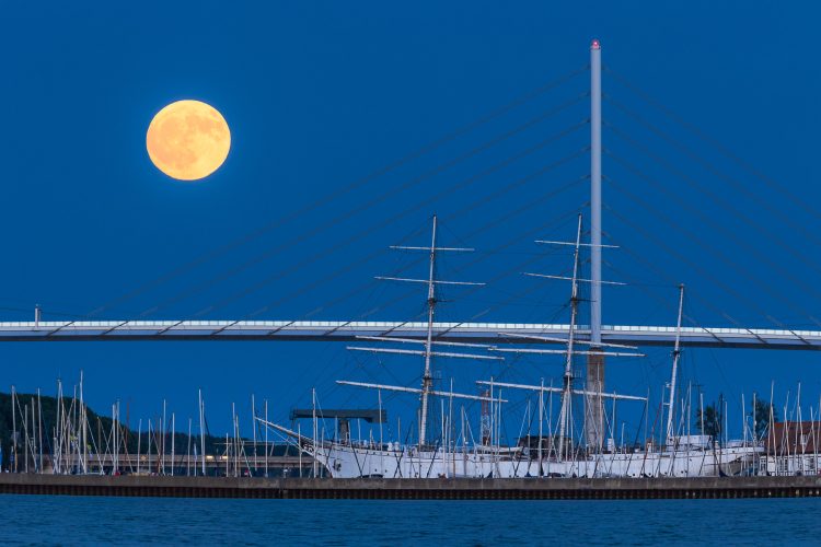 Moonrise Over Ruegen Bridge