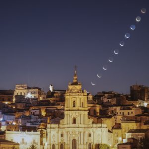 Moon Rising Behind the Cathedral