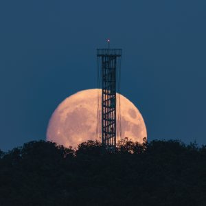 Moonrise and Lookout Tower in Brno ᐉ