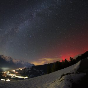 Aurora Borealis Over the Alps