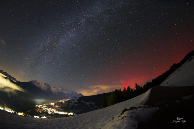 Aurora Borealis Over the Alps