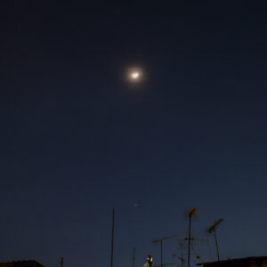 Crescent Moon and Pleiades