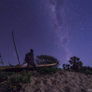 Malagasy Fisherman Under Moonlight