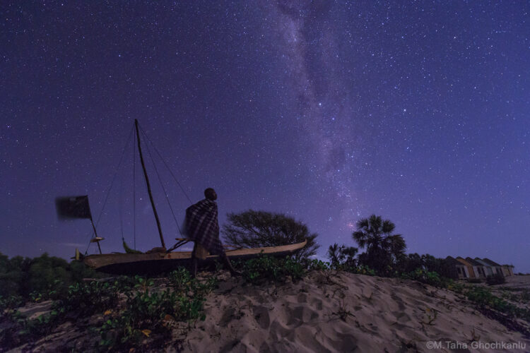 Malagasy Fisherman Under Moonlight