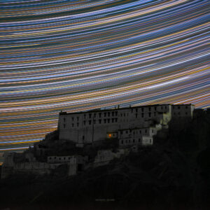 Cosmic Trails Over the Monastery