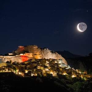 Moon and Mars Above Sperlinga