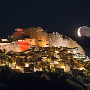 Moon and Mars Above Sperlinga