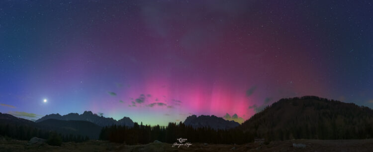 Aurora Over Dolomites