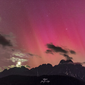 Crescent Moon and Aurora Borealis from Italy